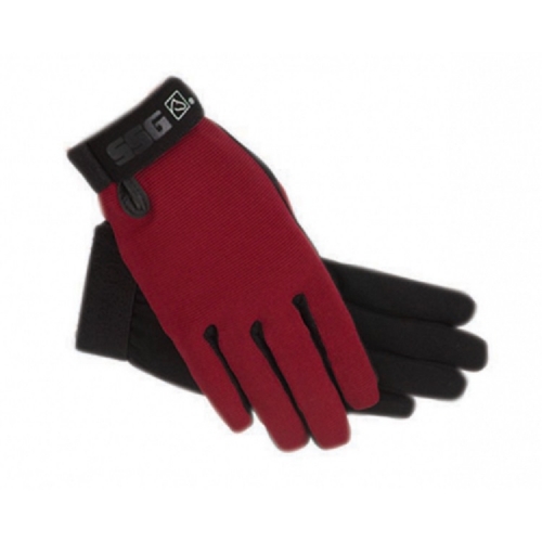 red horse riding gloves